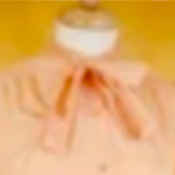 Vintage Peach Swiss Dot Blouse w Bow 6/8 - Picture 4 of 5